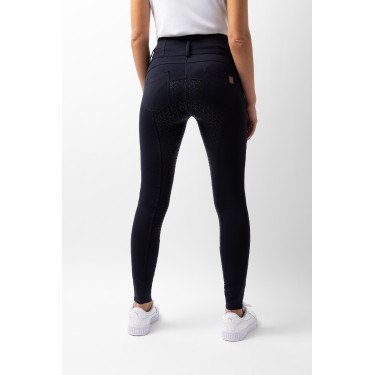 Calça de equitação cintura alta Tara silicone com grip completo feminino Horze Azul-marinho escuro Calça de equitação cintura alta Tara silicone com grip completo feminino Horze Azul-marinho escuro
