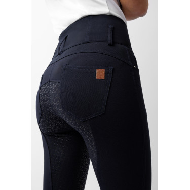 Calça de equitação cintura alta Tara silicone com grip completo feminino Horze Azul-marinho escuro Calça de equitação cintura alta Tara silicone com grip completo feminino Horze Azul-marinho escuro