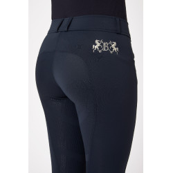 Calça de equitação Meghan com grip de silicone em fundo integral feminino B Vertigo Azul-marinho escuro