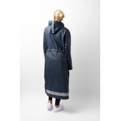 Impermeável Horze Hazel feminino longo com aberturas Azul-marinho escuro Impermeável Horze Hazel feminino longo com aberturas Azul-marinho escuro