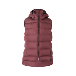 Colete acolchoado sem mangas com capuz Horze Callie feminino Port Royale Bordô Colete acolchoado sem mangas com capuz Horze Callie feminino Port Royale Bordô