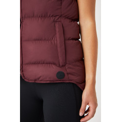 Colete acolchoado sem mangas com capuz Horze Callie feminino Port Royale Bordô Colete acolchoado sem mangas com capuz Horze Callie feminino Port Royale Bordô