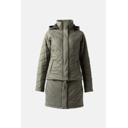 Casaco acolchoado Aurora Horze feminino com saia removível Besouro verde