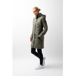 Casaco acolchoado Aurora Horze feminino com saia removível Besouro verde