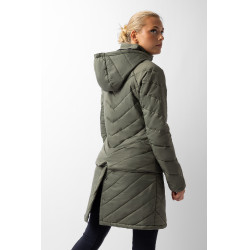 Casaco acolchoado Aurora Horze feminino com saia removível Besouro verde