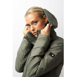 Casaco acolchoado Aurora Horze feminino com saia removível Besouro verde