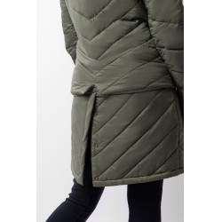 Casaco acolchoado Aurora Horze feminino com saia removível Besouro verde