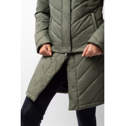 Casaco acolchoado Aurora Horze feminino com saia removível Besouro verde