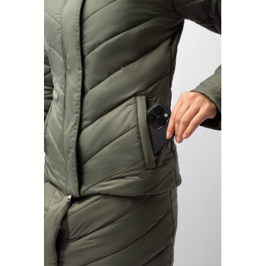 Casaco acolchoado Aurora Horze feminino com saia removível Casaco acolchoado Aurora Horze feminino com saia removível