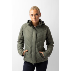 Casaco acolchoado Aurora Horze feminino com saia removível Besouro verde