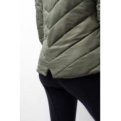 Casaco acolchoado Aurora Horze feminino com saia removível Besouro verde
