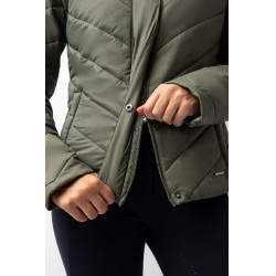 Casaco acolchoado Aurora Horze feminino com saia removível Besouro verde