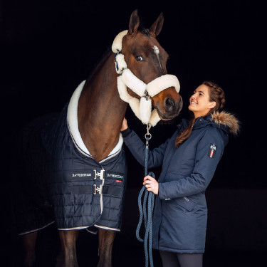 Caveção Alaska com falsa pele B Vertigo Azul-marinho escuro