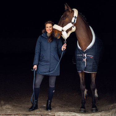 Caveção Alaska com falsa pele B Vertigo Azul-marinho escuro