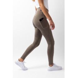 Legging de equitação com grip integral Horze Dea, feminino Castanho morel