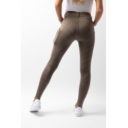 Legging de equitação com grip integral Horze Dea, feminino Castanho morel