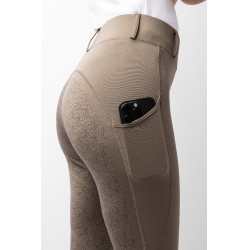 Legging de equitação com grip integral Horze Dea, feminino Castanho morel
