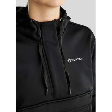 Anorak Montar com zíper de um quarto, bolso e capuz feminino Anorak Montar com zíper de um quarto, bolso e capuz feminino