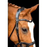 Bridão Montar Monarch couro curtido de forma orgânica Preto