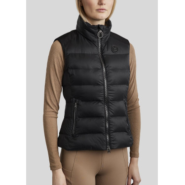 Colete acolchoado sem mangas Montar MoAthena refinado feminino Colete acolchoado sem mangas Montar MoAthena refinado feminino