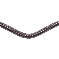 Frontal Montar pérolas ouro rosa Castanho