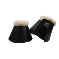 Sino de montar em couro PU liso Preto