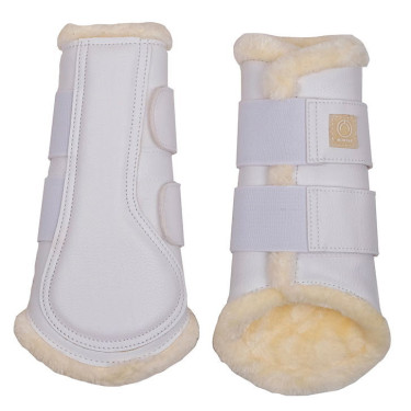 Guizeiras Montar em couro PU por 4 Branco Guizeiras Montar em couro PU por 4 Branco