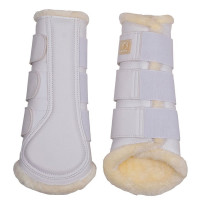 Guizeiras Montar em couro PU por 4 Branco