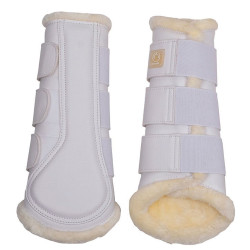 Guizeiras Montar em couro PU por 4 Branco Guizeiras Montar em couro PU por 4 Branco