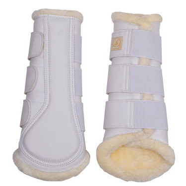 Guizeiras Montar em couro PU por 4 Branco Guizeiras Montar em couro PU por 4 Branco