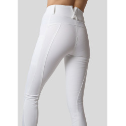 Legging de Equitação Michelle com logo e full grip feminino Branco / ouro rosa Legging de Equitação Michelle com logo e full grip feminino Branco / ouro rosa