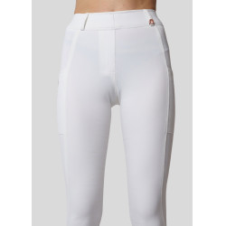 Legging de Equitação Michelle com logo e full grip feminino Branco / ouro rosa Legging de Equitação Michelle com logo e full grip feminino Branco / ouro rosa