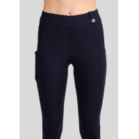 Legging de Equitação Michelle com logo e full grip feminino Branco / ouro rosa Legging de Equitação Michelle com logo e full grip feminino Branco / ouro rosa