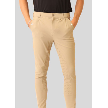 Calça de montaria Gary masculina full grip Bege