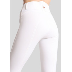 Calça de Montar Molly Yati feminina cintura alta Branco / ouro rosa
