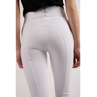 Calça de Montar Molly Yati feminina cintura alta full grip Branco