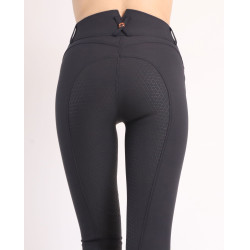 Calça de Montar Molly Yati feminina cintura alta full grip Marinho / ouro rosa Azul-marinho