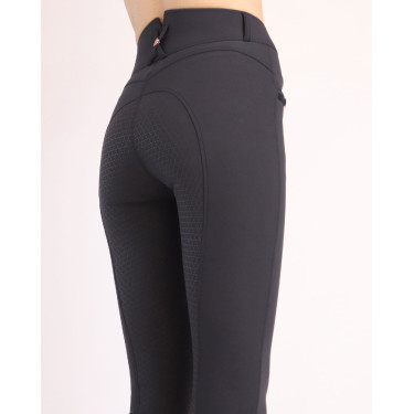 Calça de Montar Molly Yati feminina cintura alta full grip Marinho / ouro rosa Azul-marinho