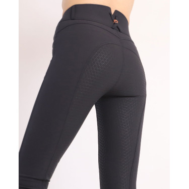 Calça de Montar Molly Yati feminina cintura alta full grip Marinho / ouro rosa Azul-marinho