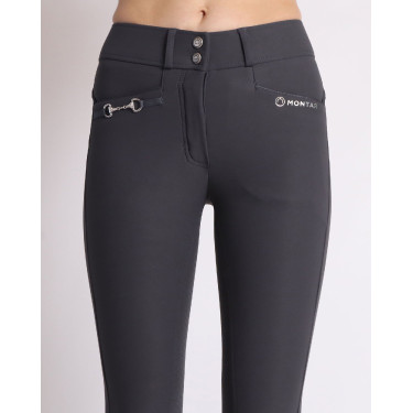 Calça de Montar Molly Yati feminina cintura alta full grip Cinzento Calça de Montar Molly Yati feminina cintura alta full grip Cinzento