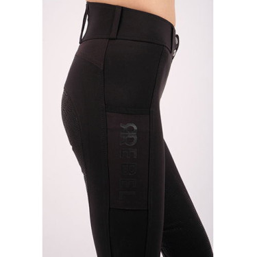 Calça Montar Rebel cintura alta full grip feminina Preto Calça Montar Rebel cintura alta full grip feminina Preto