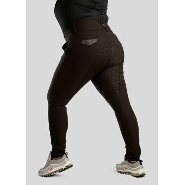 Calça de montaria cintura alta Briella crystal Rose gold Curve full grip feminina Preto Calça de montaria cintura alta Briella crystal Rose gold Curve full grip feminina Preto