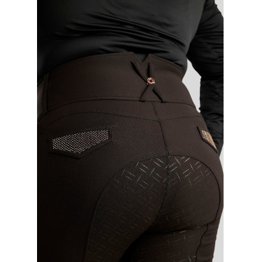 Calça de montaria cintura alta Briella crystal Rose gold Curve full grip feminina Preto Calça de montaria cintura alta Briella crystal Rose gold Curve full grip feminina Preto