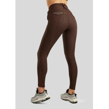 Calça de montaria cintura alta Briella crystal Rose gold Curve full grip feminina Castanho Calça de montaria cintura alta Briella crystal Rose gold Curve full grip feminina Castanho