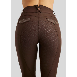 Calça de montaria cintura alta Briella crystal Rose gold Curve full grip feminina Castanho Calça de montaria cintura alta Briella crystal Rose gold Curve full grip feminina Castanho