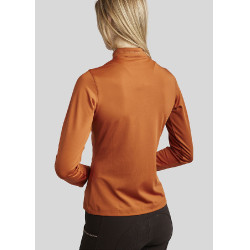 Polo de treino Montar MoEverline de manga comprida feminino Bronze Castanho