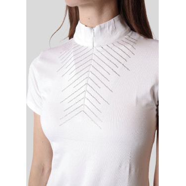 Polo de competição Montar Bling mangas curtas feminino Polo de competição Montar Bling mangas curtas feminino