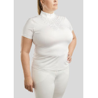 Pólo de competição Montar crystal clair feminino Branco
