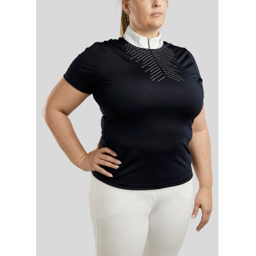 Pólo de competição Montar crystal clair feminino Marinho Azul-marinho