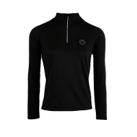 Polo de competição Montar Everly logo de cristal mangas compridas feminino Preto Polo de competição Montar Everly logo de cristal mangas compridas feminino Preto